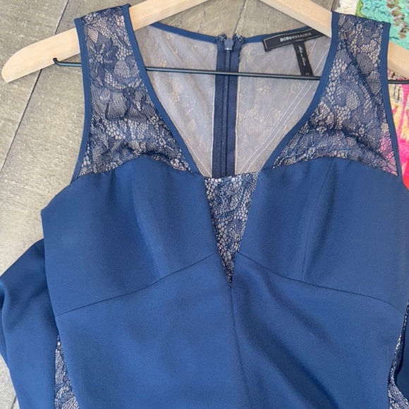 BCBGMaxAzria | Dresses | Bcbgmaxazria Navy Blue Lace Dress | Poshmark